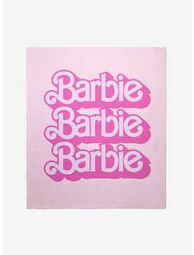 Barbie The Movie Barbie Logo Throw Blanket, , hi-res