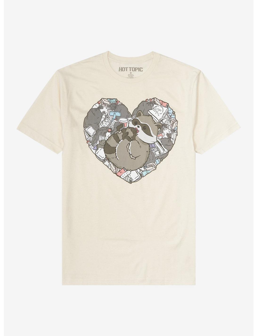 Heart Trash Raccoon T-Shirt, SAND, hi-res