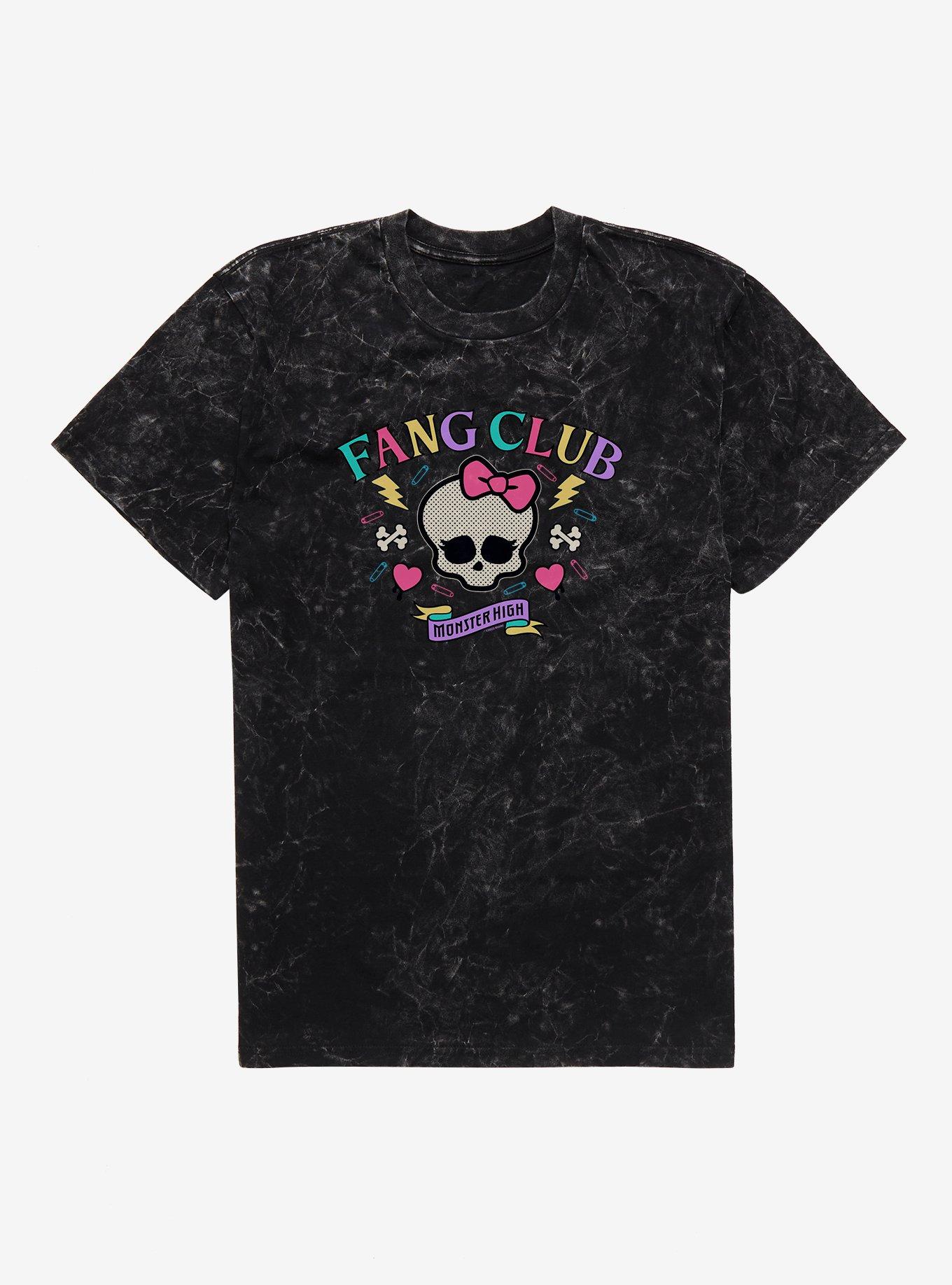 Monster High Fang Club Mineral Wash T-Shirt, BLACK MINERAL WASH, hi-res