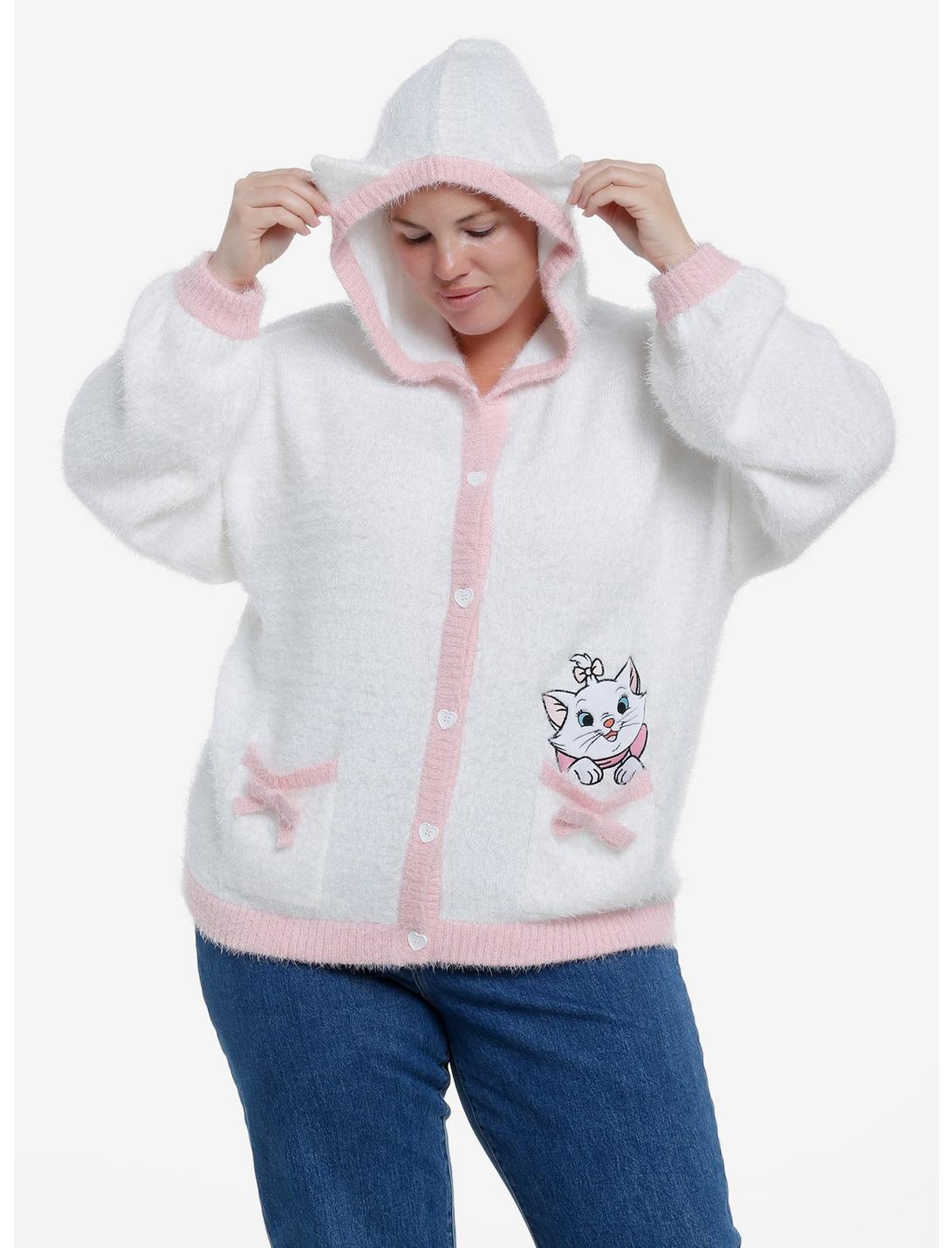 Disney The Aristocats Marie Fuzzy Hooded Girls Cardigan Plus Size, MULTI, hi-res