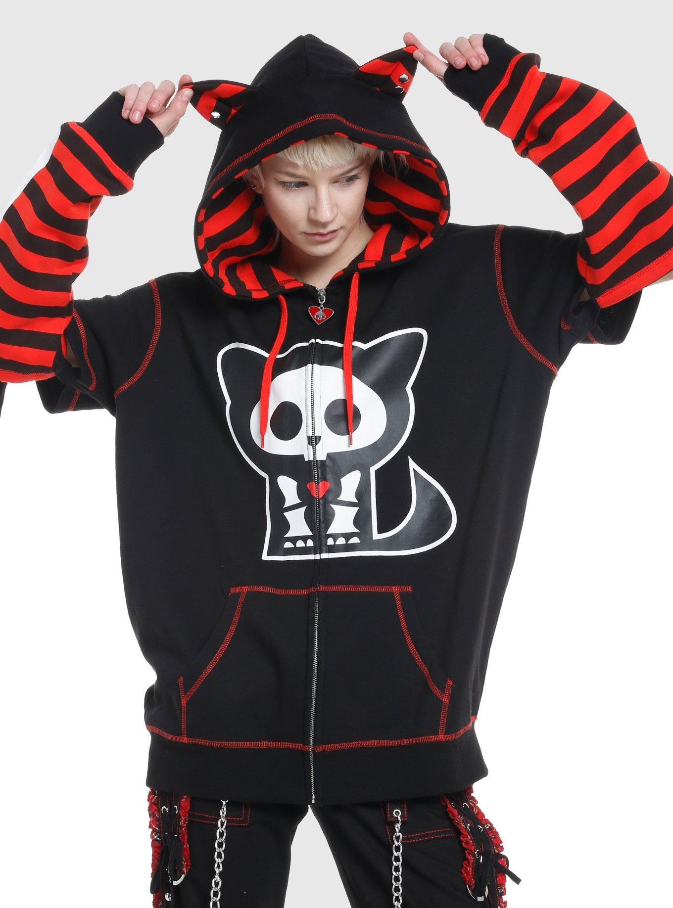 Skelanimals Kit The Cat Striped Girls Hoodie