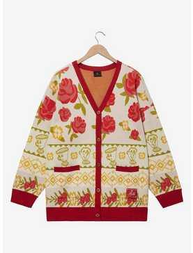 Disney Beauty and The Beast Rose Patterned Women's Plus Size Cardigan - BoxLunch Exclusive, , hi-res