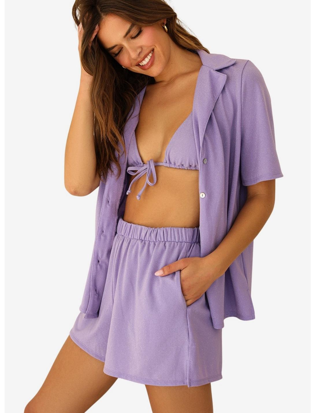 Dippin' Daisy's Ashley Shorts Cover-Up Bedazzled Lilac, PURPLE, hi-res