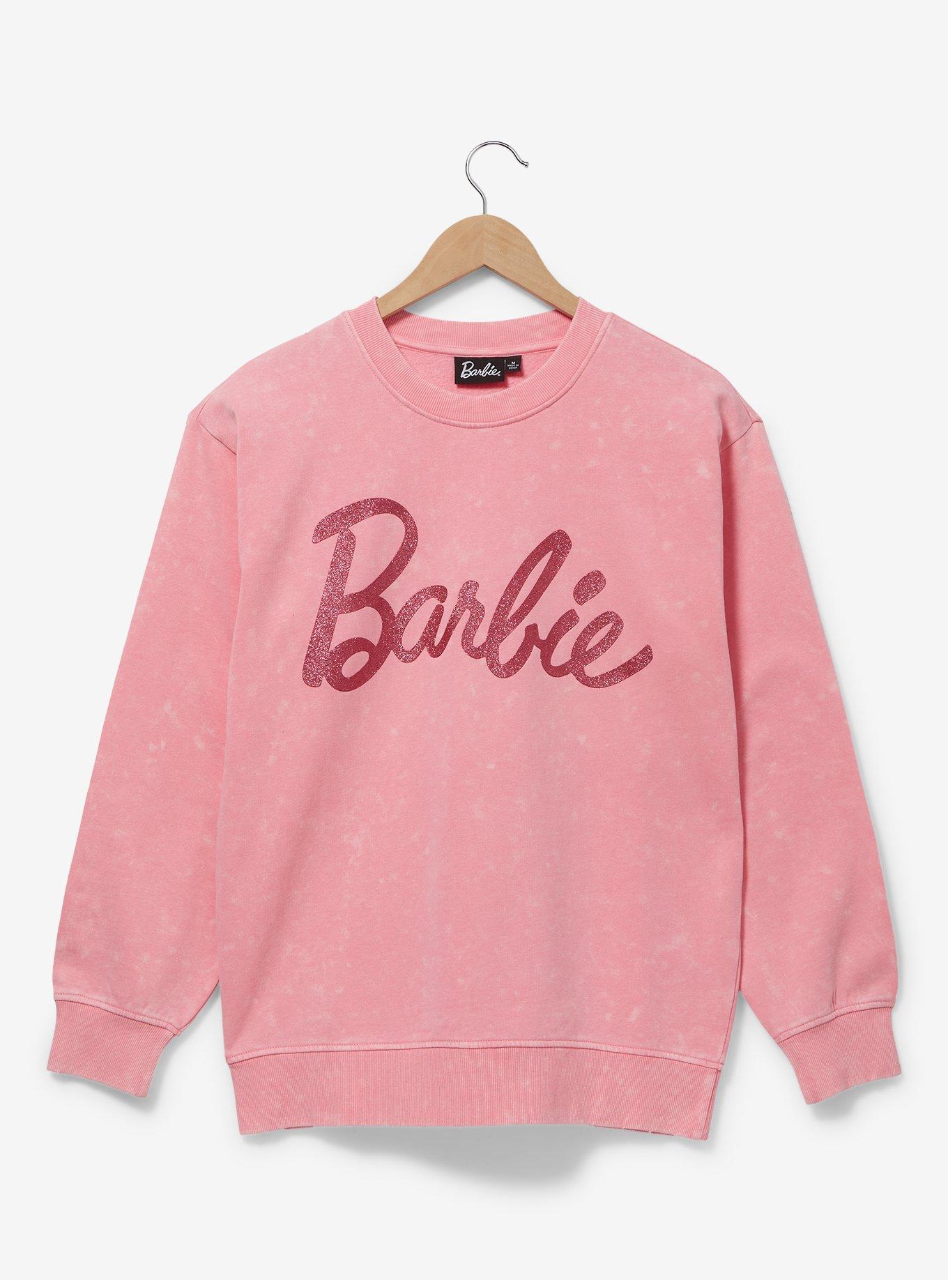 Barbie Logo Women's Crewneck - BoxLunch Exclusive, LIGHT PINK, hi-res