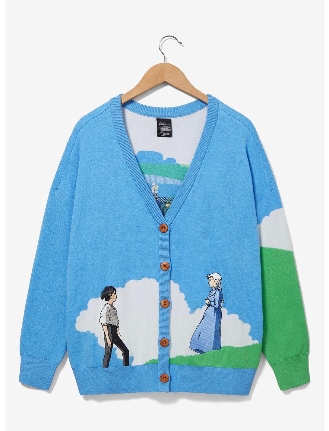 Studio Ghibli Howl's Moving Castle Howl and Sophie Women's Plus Size Cardigan — BoxLunch Exclusive, BLUE, hi-res