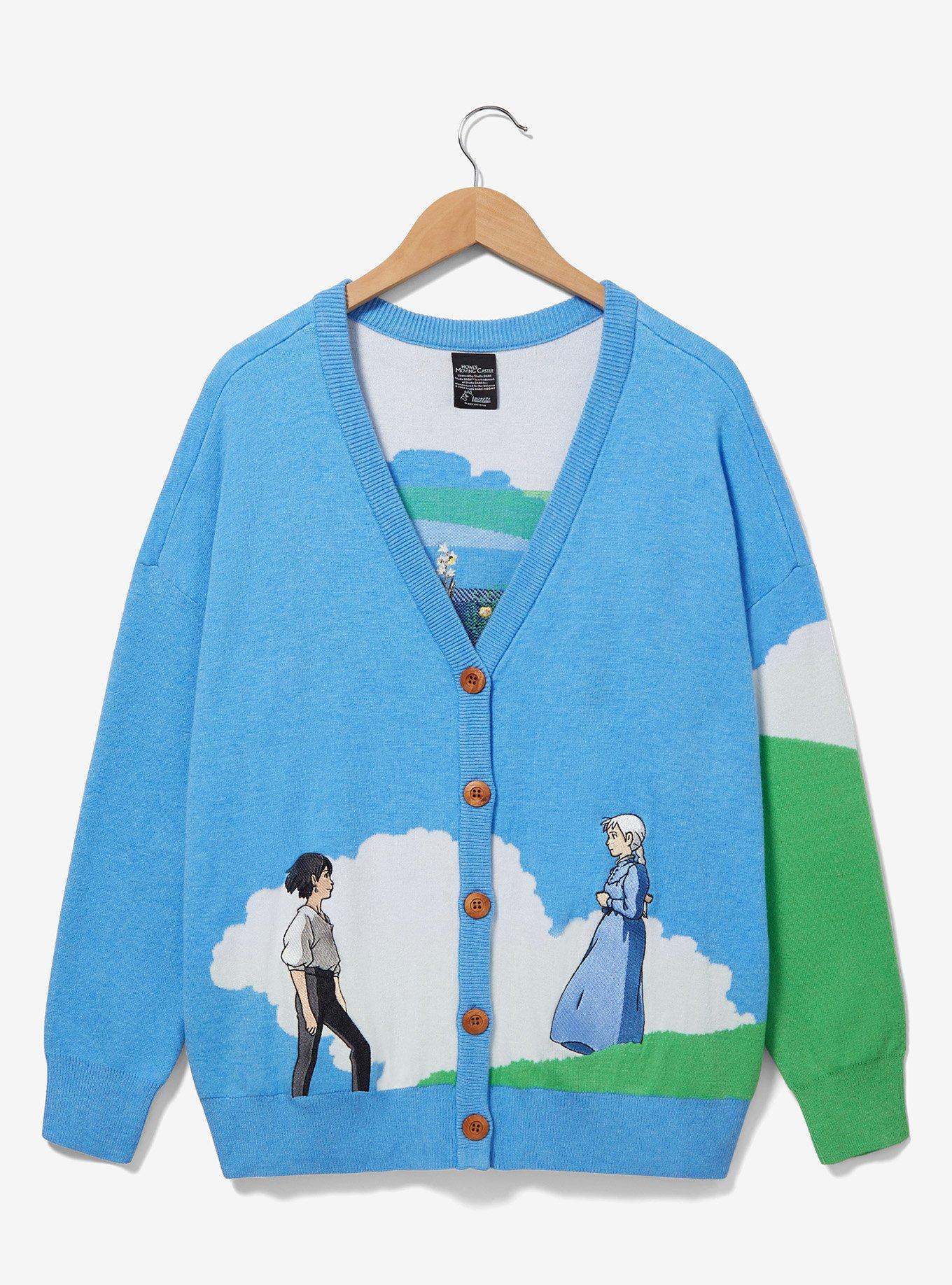 Studio Ghibli Howl's Moving Castle Howl and Sophie Women's Plus Size Cardigan — BoxLunch Exclusive, BLUE, hi-res