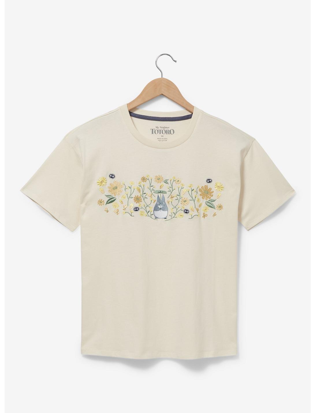 Studio Ghibli My Neighbor Totoro Floral Women's T-Shirt - BoxLunch Exclusive, OFF WHITE, hi-res