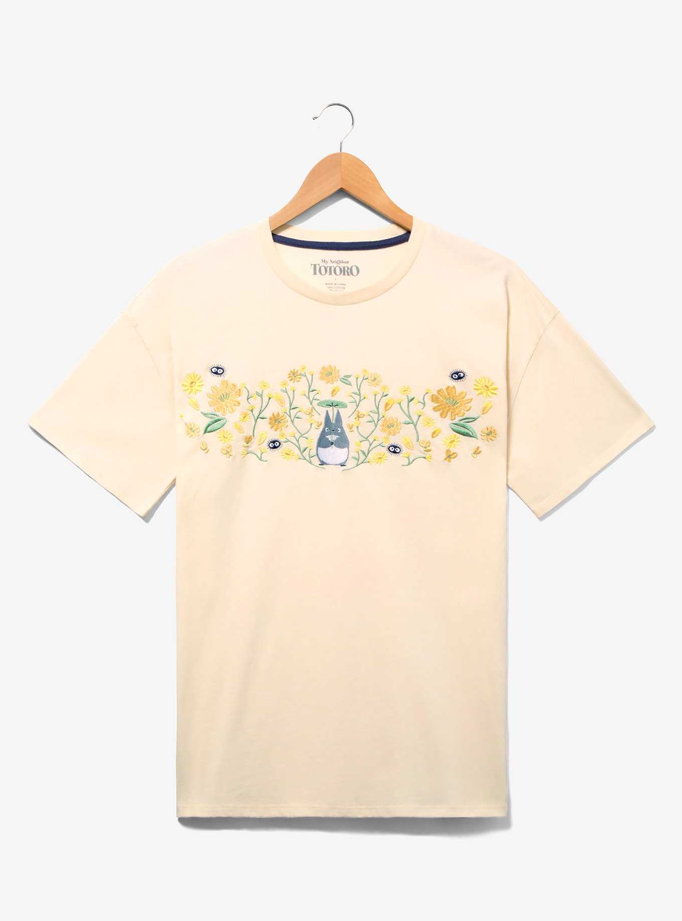 Studio Ghibli My Neighbor Totoro Embroidered Floral Women's Plus Size T-Shirt - BoxLunch Exclusive, , hi-res