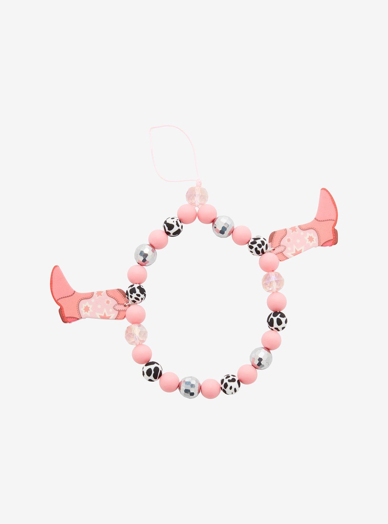 Pink Cowgirl Beaded Phone Wristlet - BoxLunch Exclusive, , hi-res