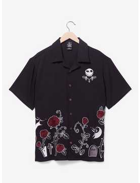 Disney The Nightmare Before Christmas Jack Skellington Roses Woven Button-Up - BoxLunch Exclusive, , hi-res