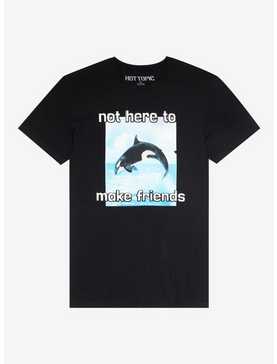 Orca Not Here To Make Friends Boyfriend Fit Girls T-Shirt, , hi-res
