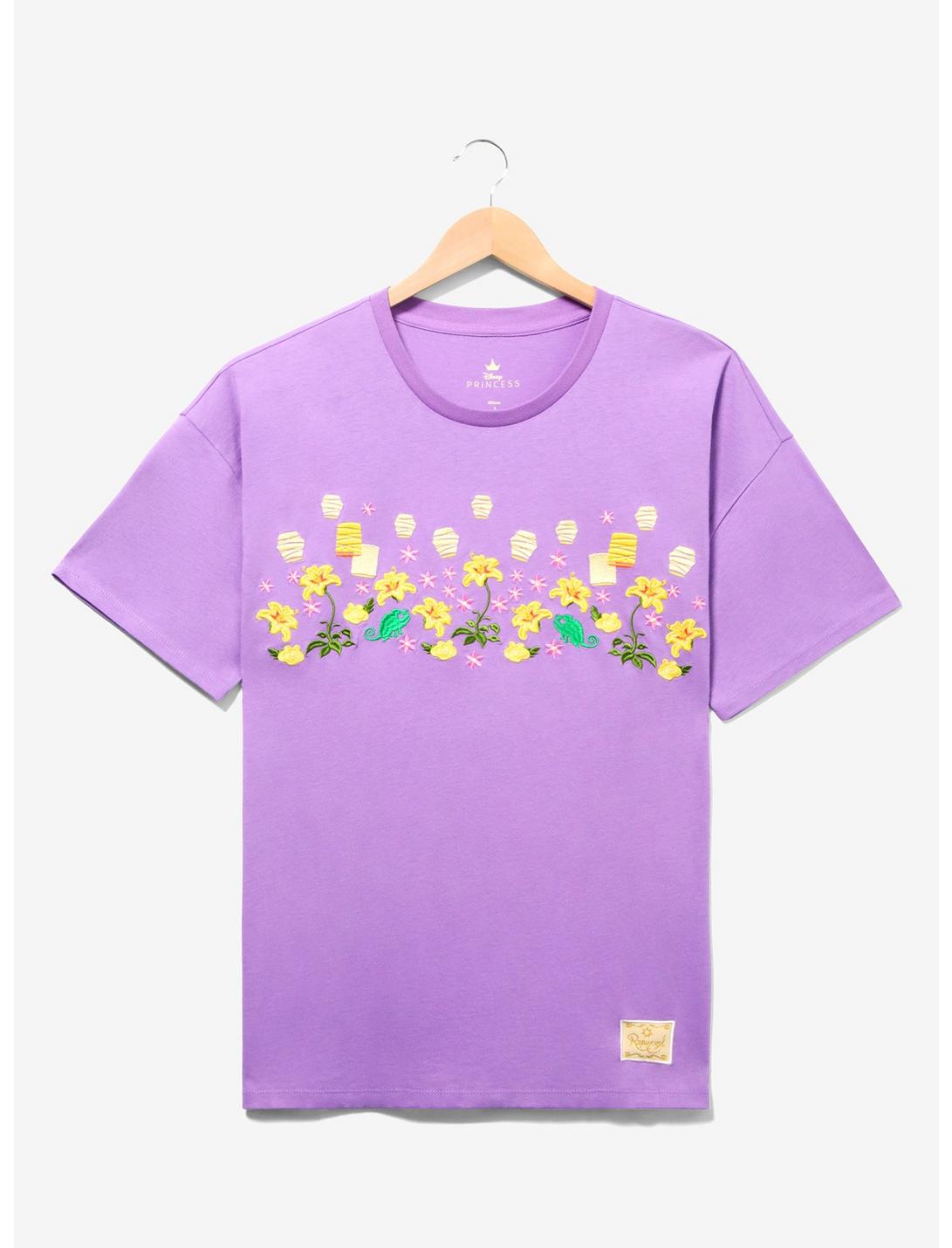 Disney Tangled Floral Lanterns Women's Plus Size T-Shirt - BoxLunch Exclusive, LILAC, hi-res