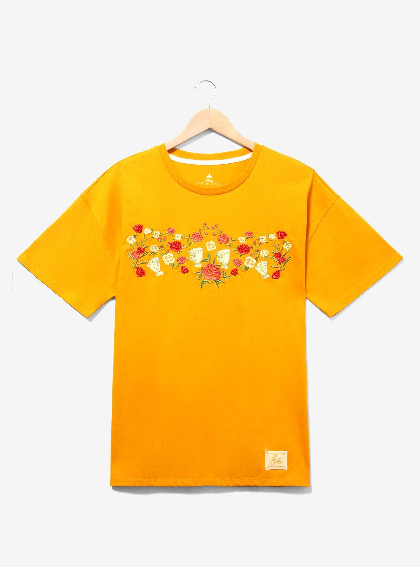 Disney Beauty and the Beast Chip Floral Women's Plus Size T-Shirt - BoxLunch Exclusive, , hi-res