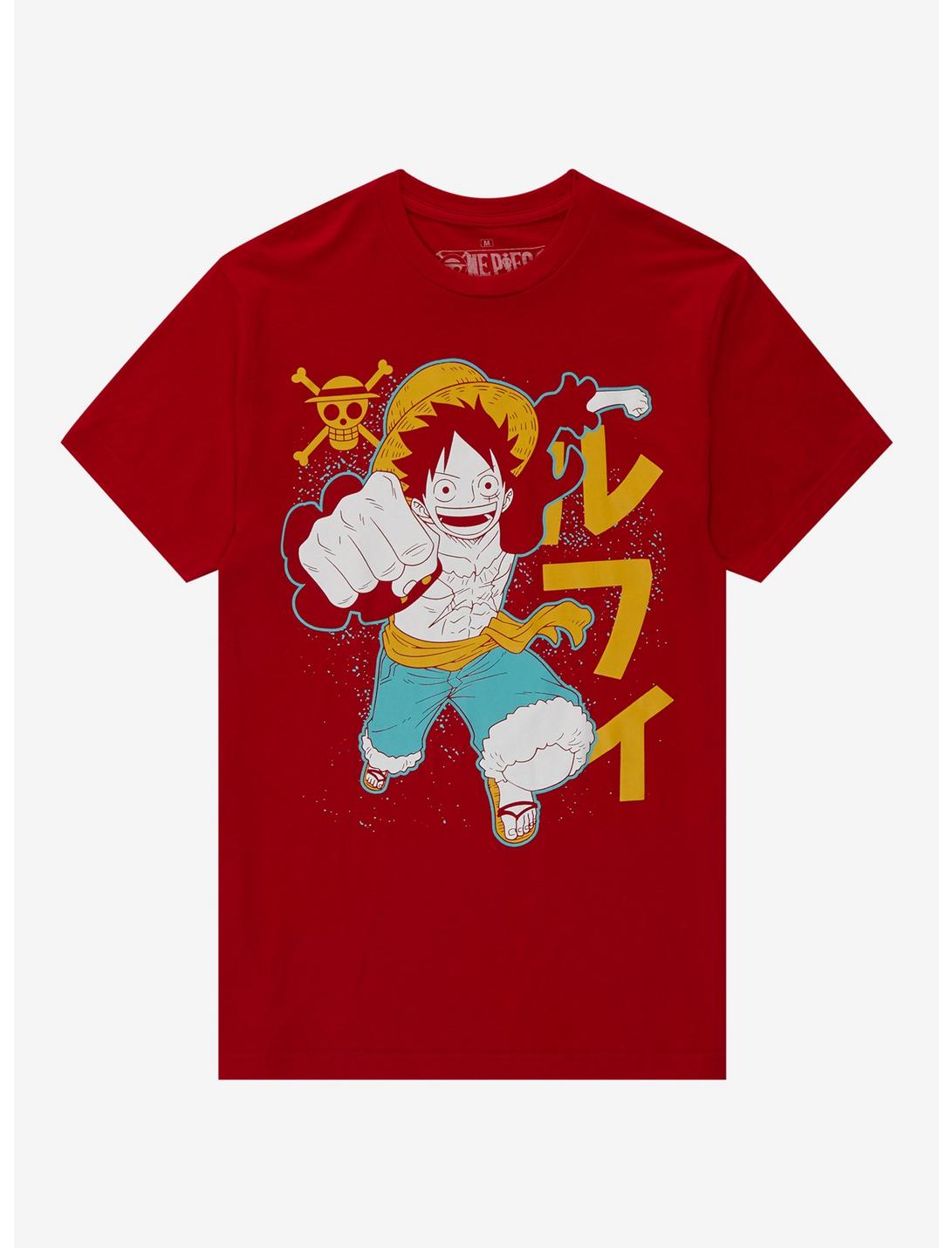 One Piece Luffy Red Tonal T-Shirt, RED, hi-res