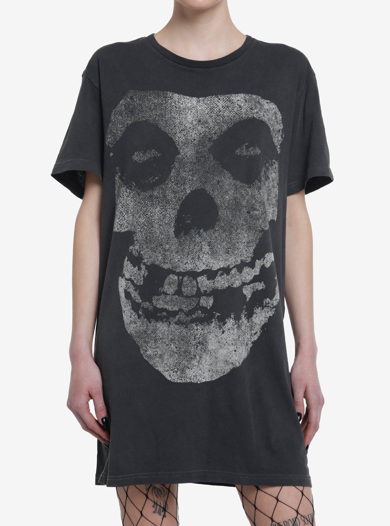 Misfits Fiend Skull T-Shirt Dress, BLACK, hi-res