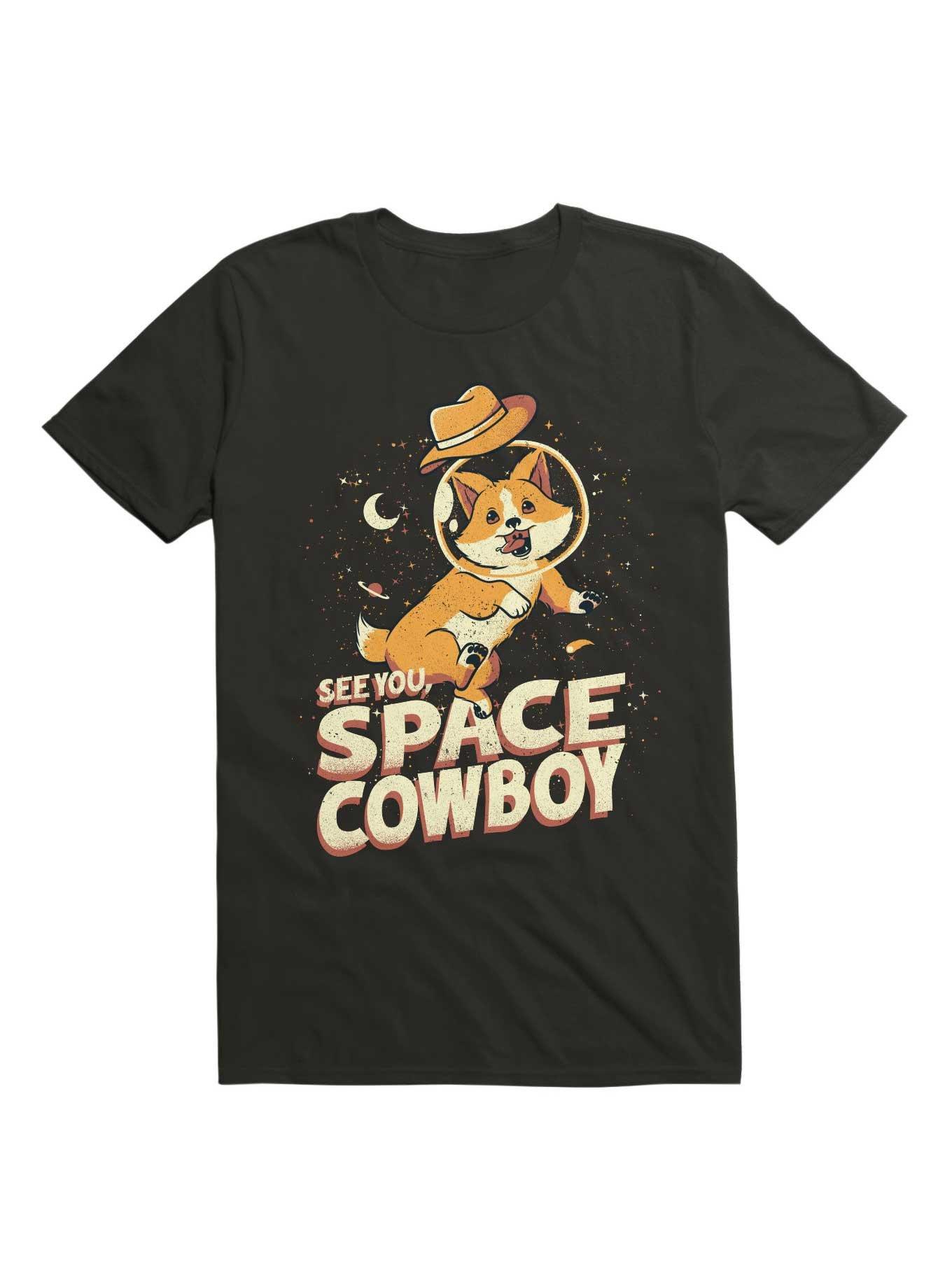 Corgi Space Cowboy T-Shirt, BLACK, hi-res