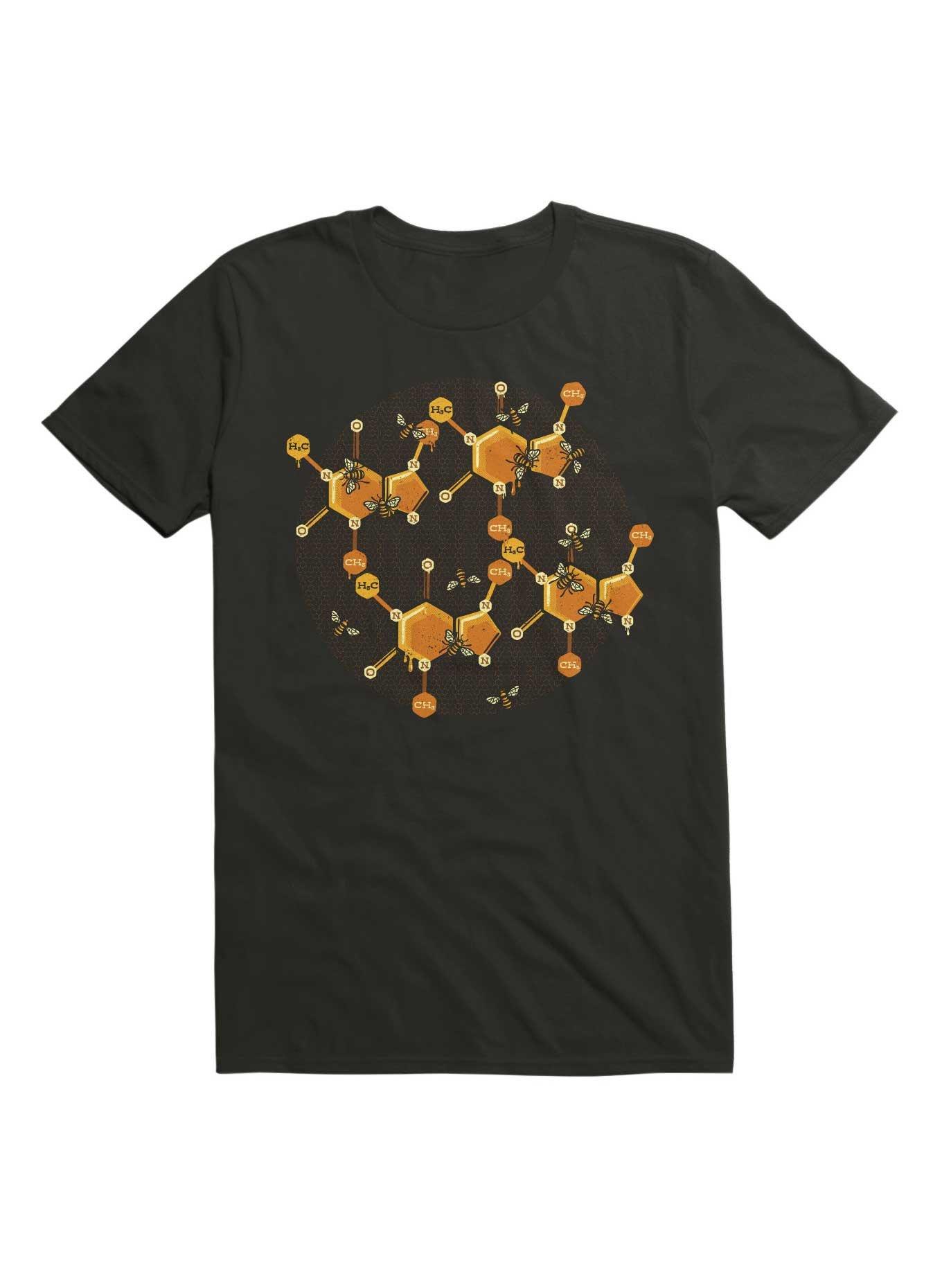 Caffeine Working Bee Hive T-Shirt, BLACK, hi-res