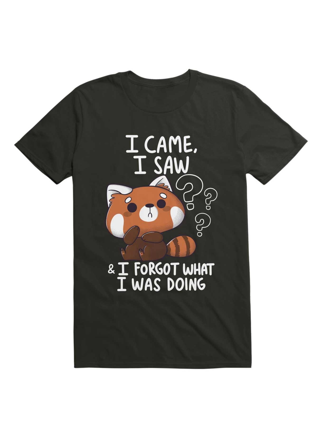 Forgetful Red Panda T-Shirt, BLACK, hi-res
