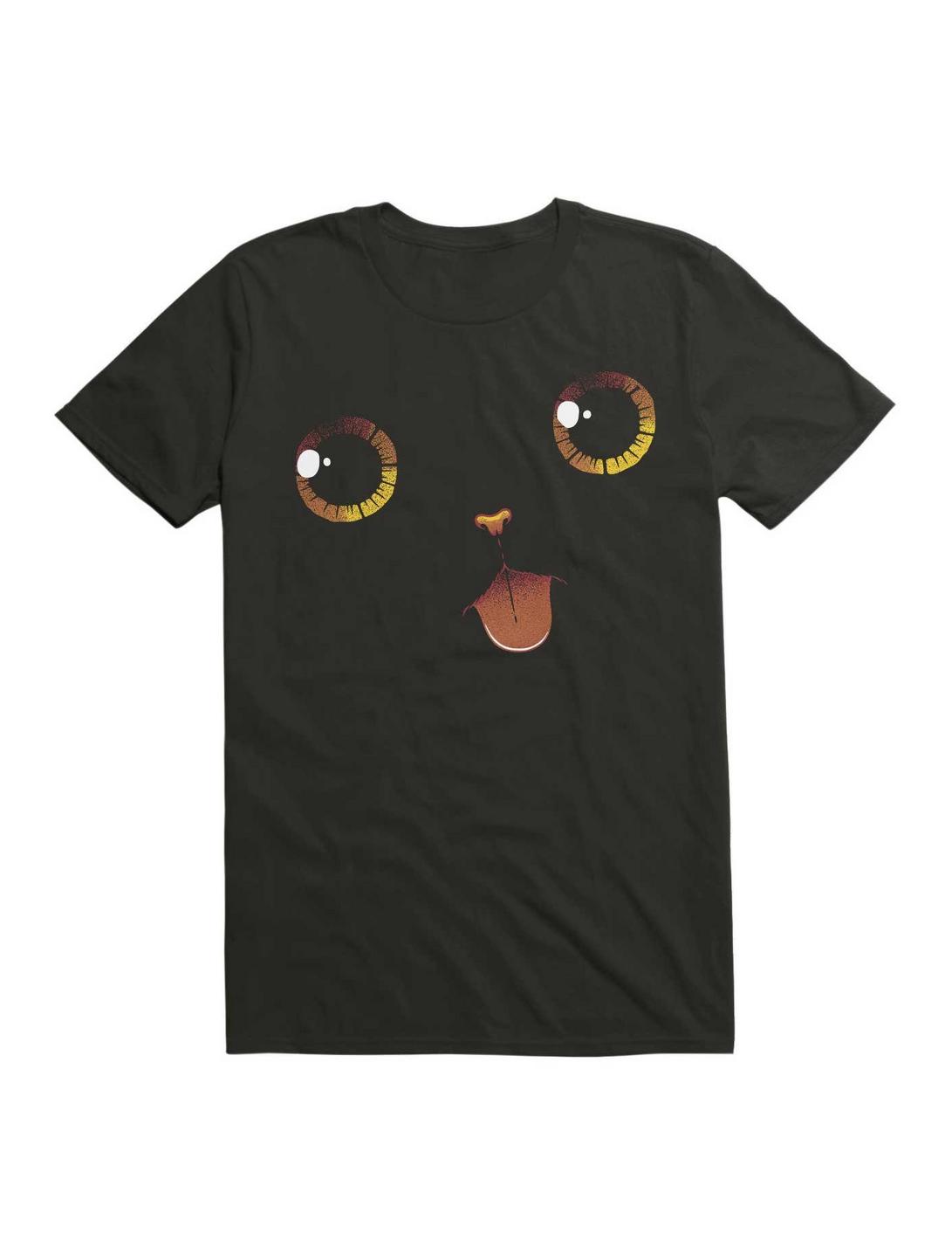 Cute Black Cat Minimalist Tongue T-Shirt, BLACK, hi-res
