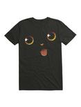 Cute Black Cat Minimalist Tongue T-Shirt, BLACK, hi-res