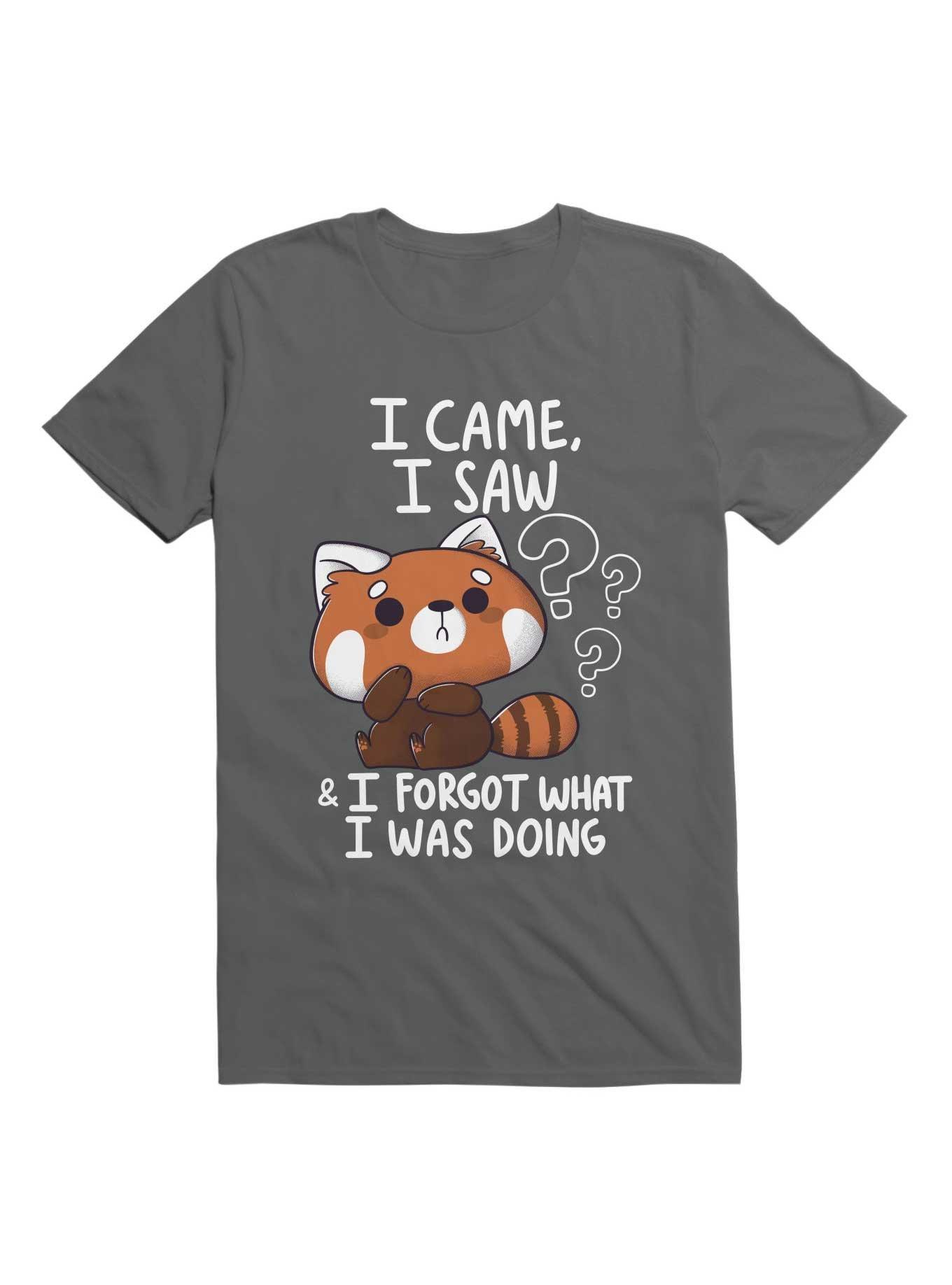 Forgetful Red Panda T-Shirt, CHARCOAL, hi-res
