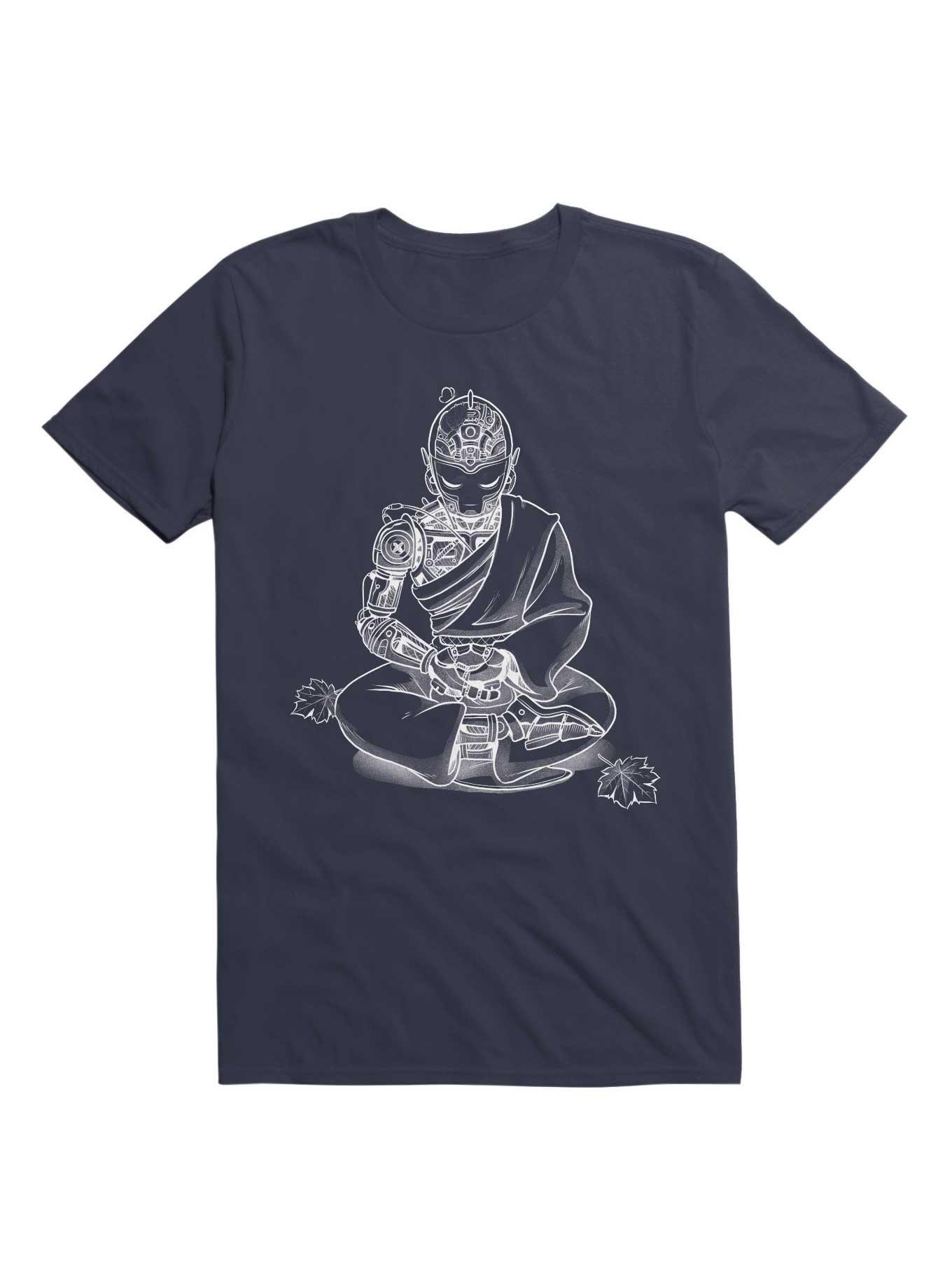Meditation Robot Monk Minimalist T-Shirt, , hi-res