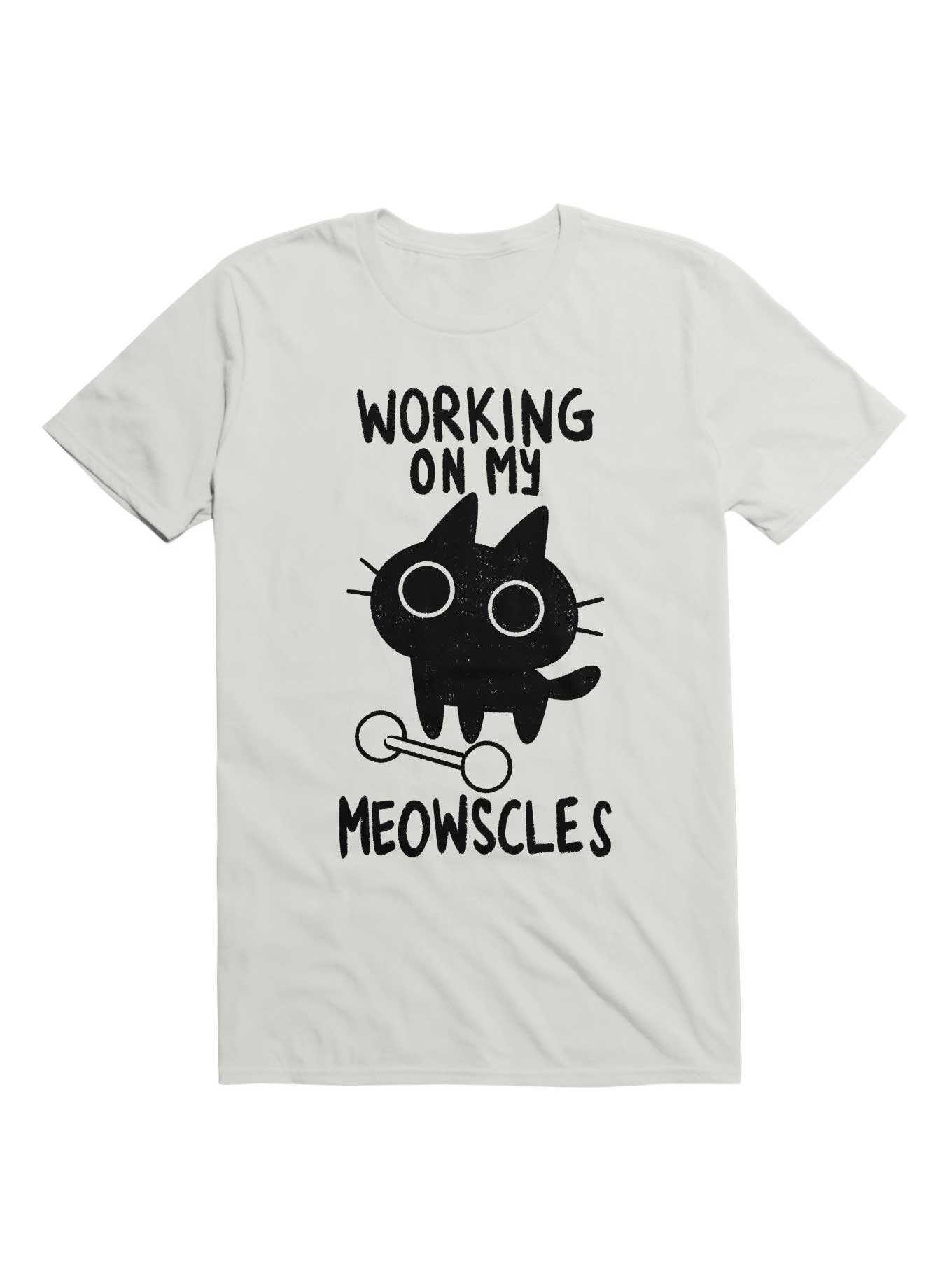 Fitness Cat Working On My Meowscles T-Shirt, , hi-res