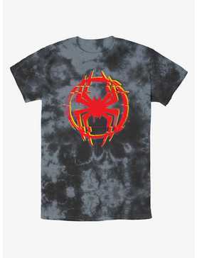 Marvel Spider-Man Glitchy Spider Symbol Tie-Dye T-Shirt, , hi-res