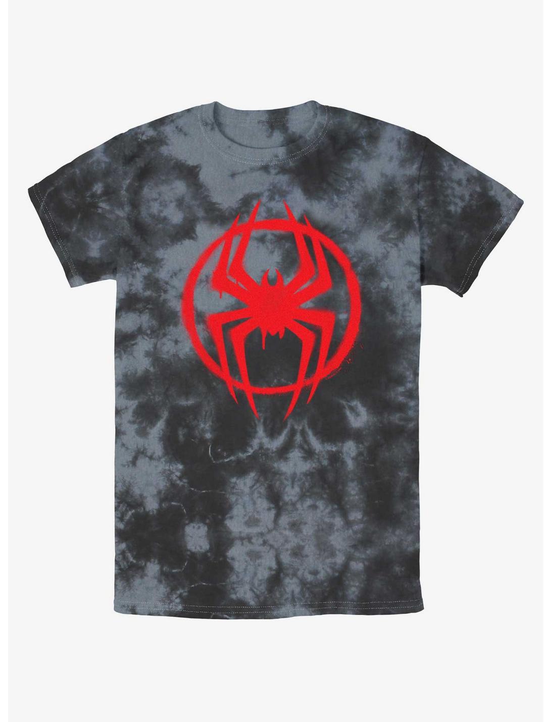 Marvel Spider-Man Spray Circle Symbol Tie-Dye T-Shirt, BLKCHAR, hi-res