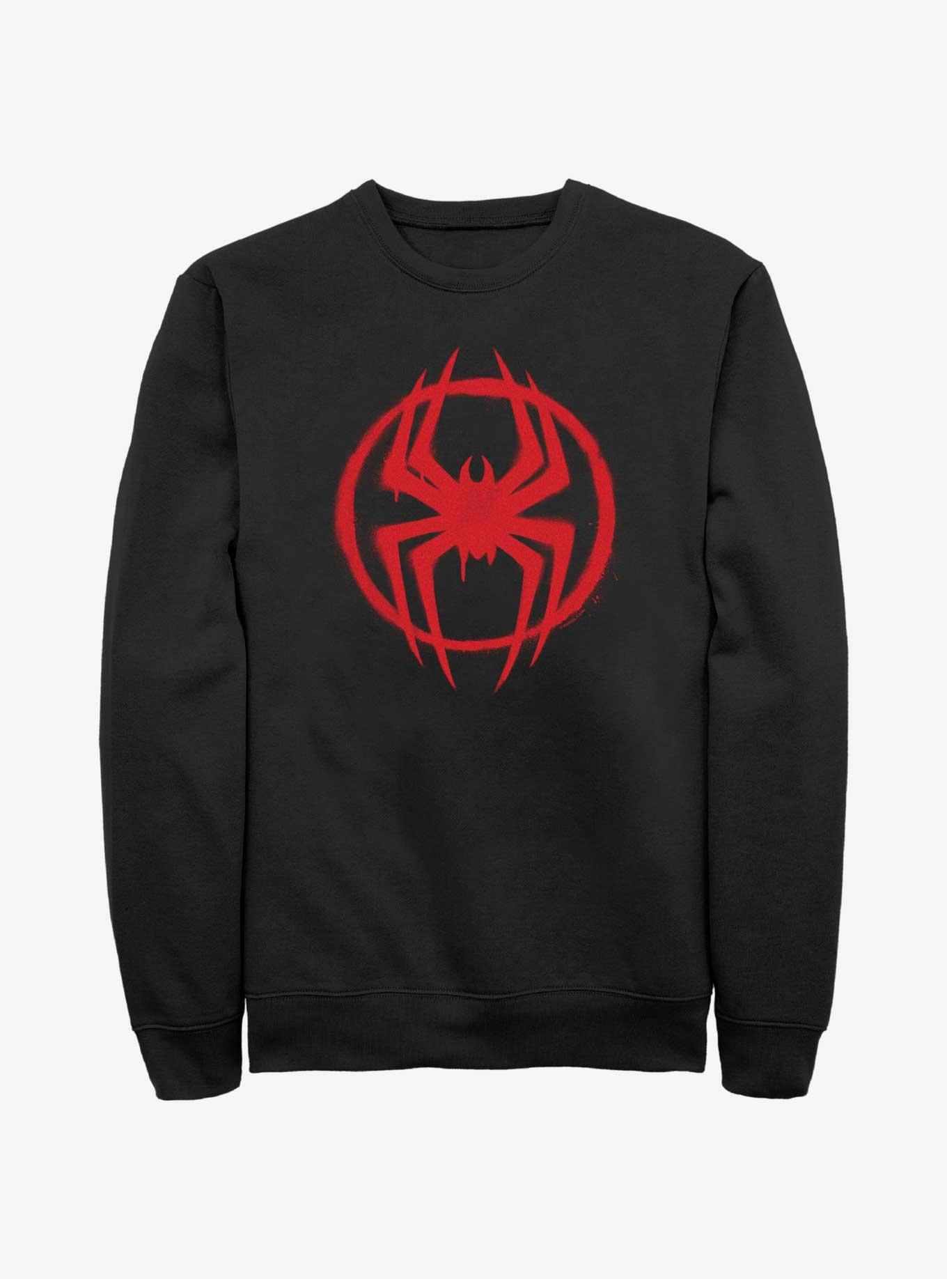 Marvel Spider-Man Spray Circle Symbol Sweatshirt, BLACK, hi-res