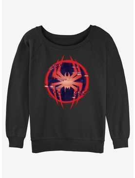 Marvel Spider-Man Glitch Spider Symbol Womens Slouchy Sweatshirt, , hi-res