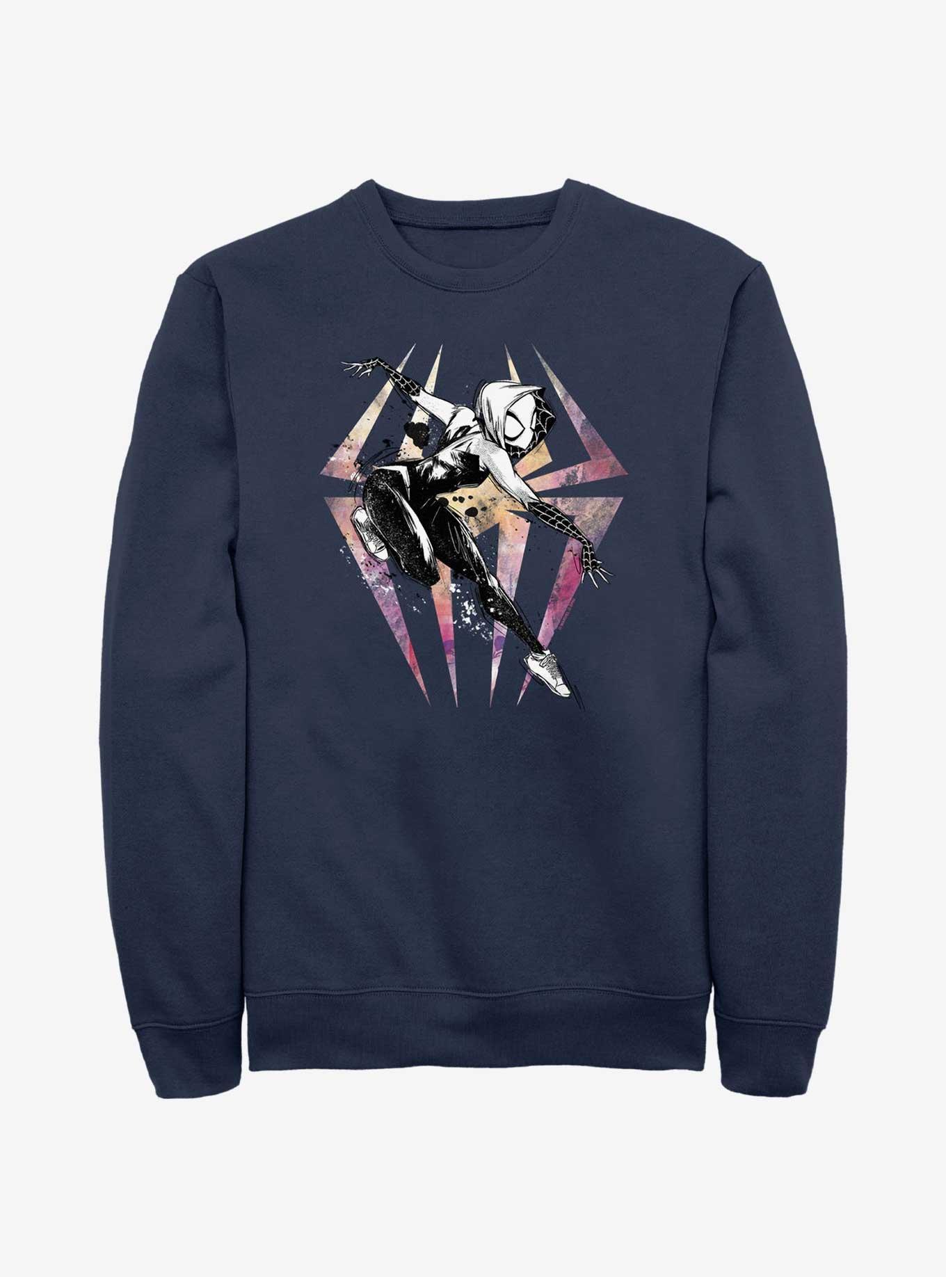 Marvel Spider-Man Sketch Spider-Gwen Sweatshirt, NAVY, hi-res