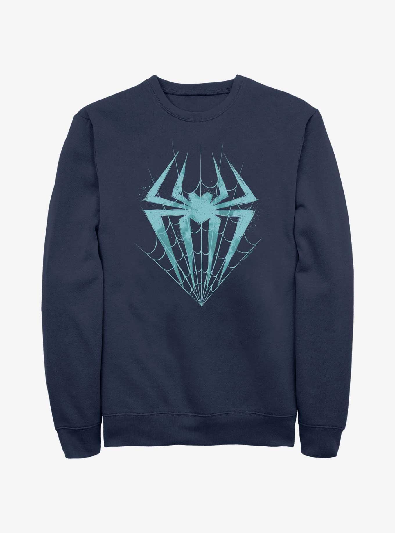 Marvel Spider-Man Spider Symbol With Web Sweatshirt, NAVY, hi-res