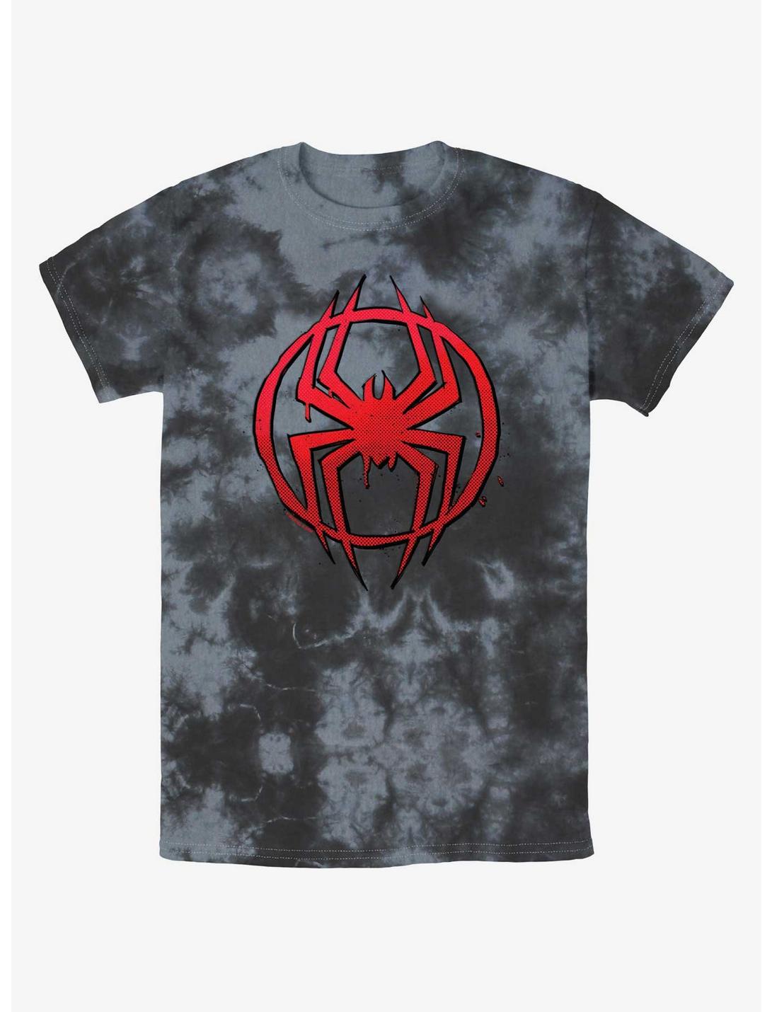 Marvel Spider-Man Simple Spider Symbol Tie-Dye T-Shirt, BLKCHAR, hi-res