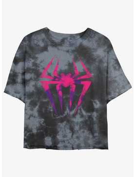 Marvel Spider-Man Spotty Spider Symbol Womens Tie-Dye Crop T-Shirt, , hi-res