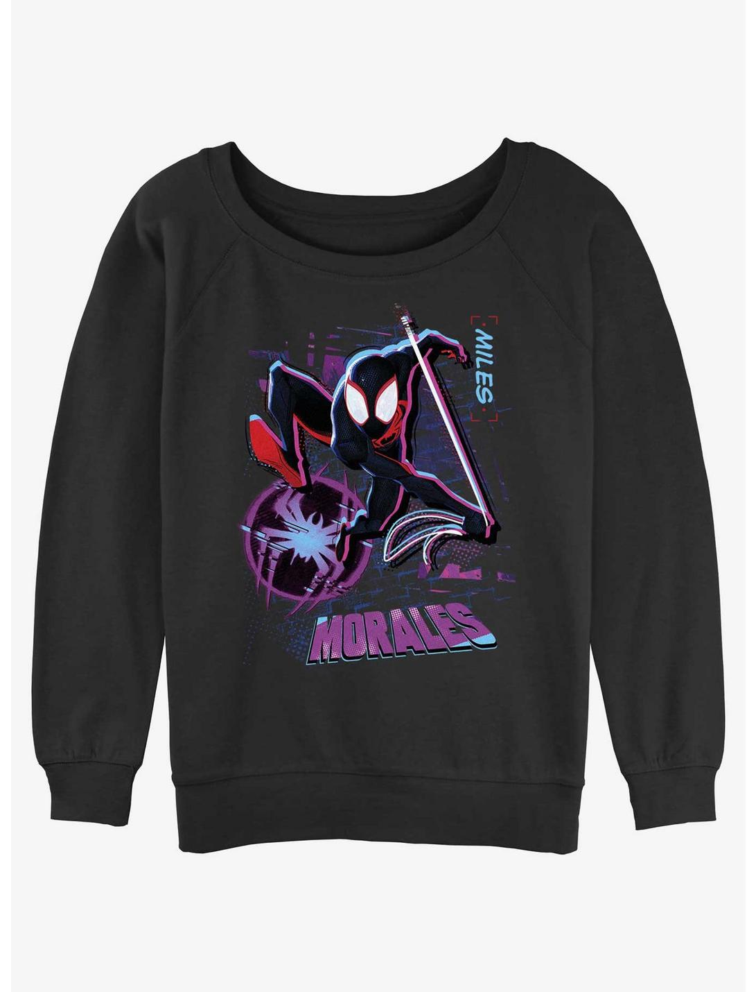 Marvel Spider-Man Miles Morales Street Swing Womens Slouchy Sweatshirt, BLACK, hi-res