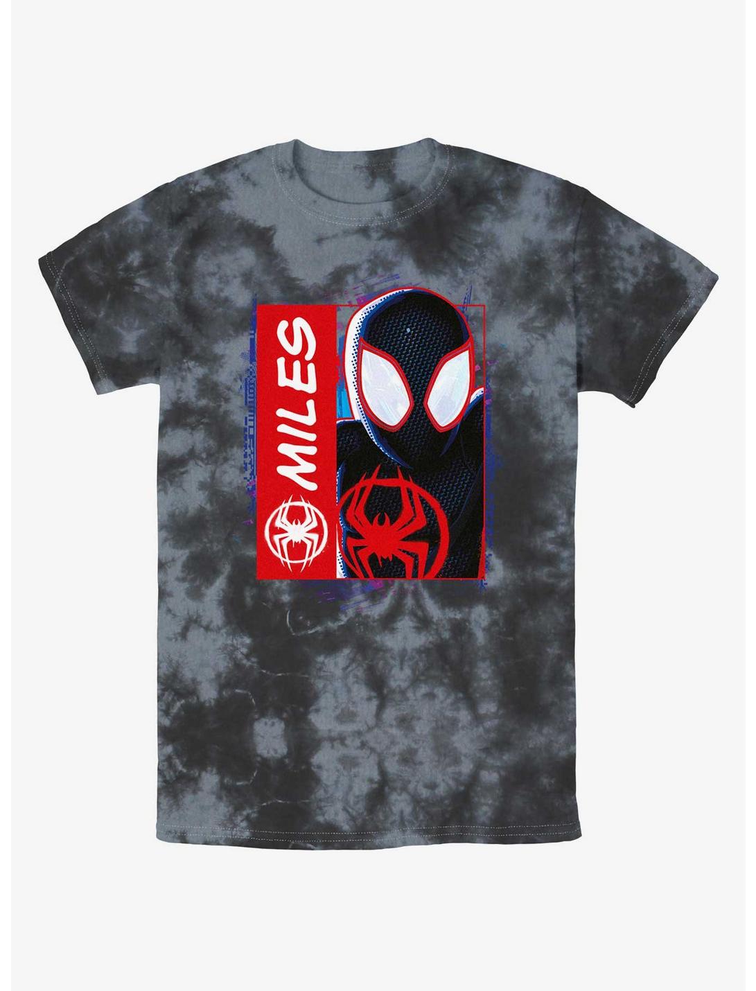 Marvel Spider-Man Miles Morales Simple Comic Tie-Dye T-Shirt, BLKCHAR, hi-res