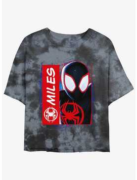 Marvel Spider-Man Miles Morales Simple Comic Womens Tie-Dye Crop T-Shirt, , hi-res