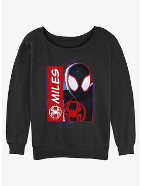 Marvel Spider-Man Miles Morales Simple Comic Womens Slouchy Sweatshirt, , hi-res