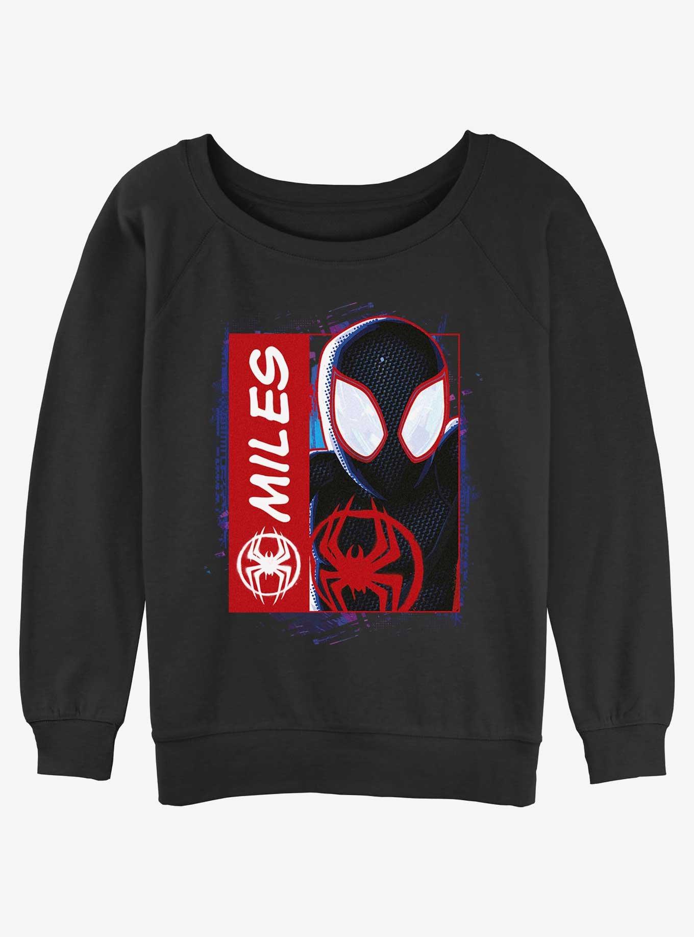 Marvel Spider-Man Miles Morales Simple Comic Womens Slouchy Sweatshirt, , hi-res