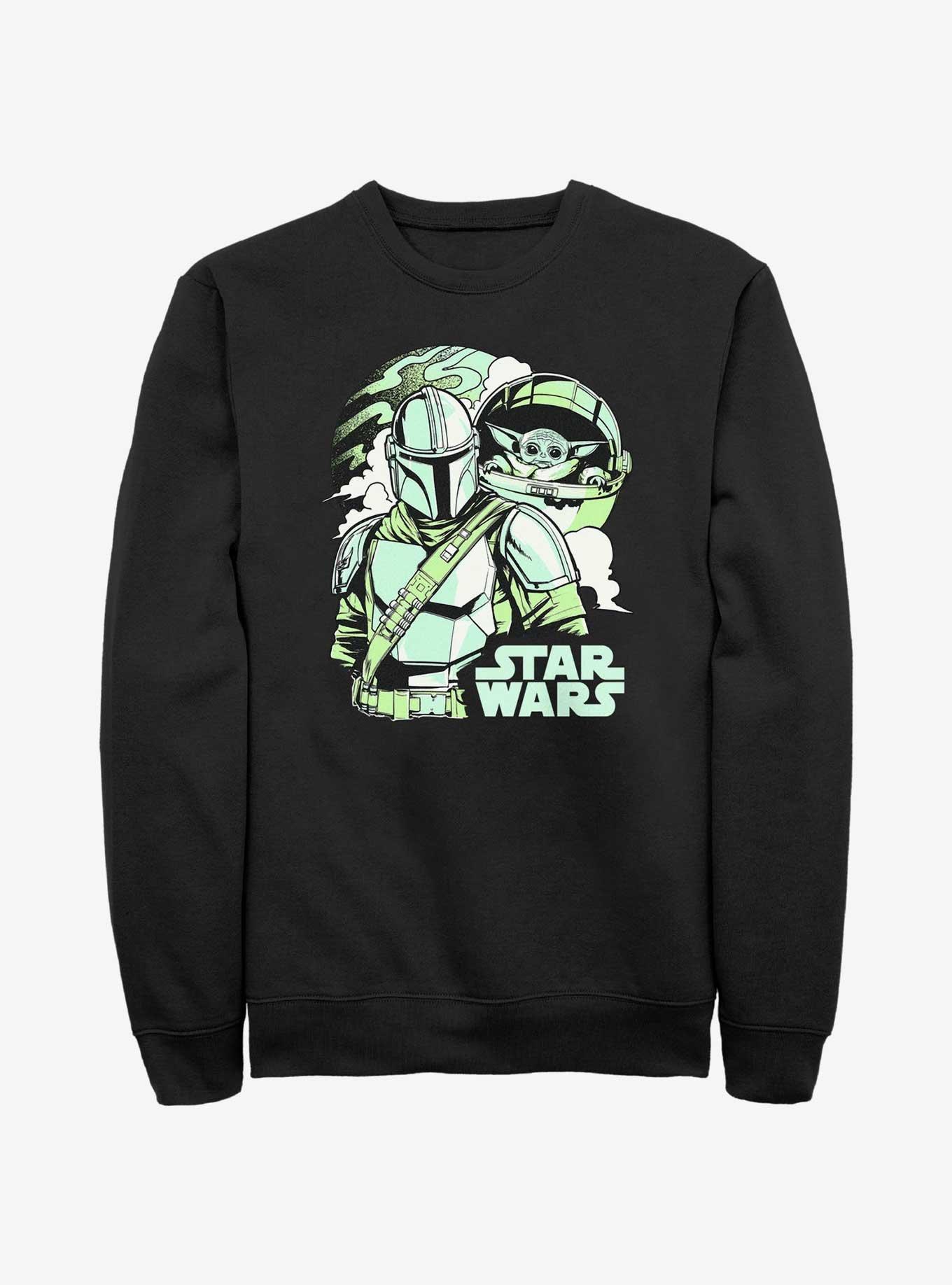 Star Wars The Mandalorian With Grogu Pop Art Sweatshirt, BLACK, hi-res