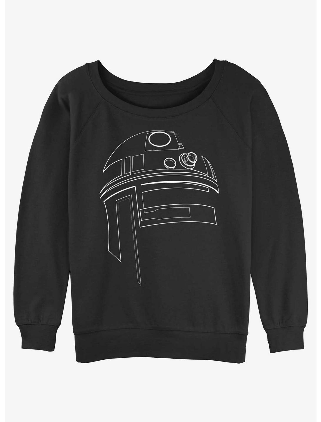 Star Wars Simple R2-D2 Womens Slouchy Sweatshirt, BLACK, hi-res