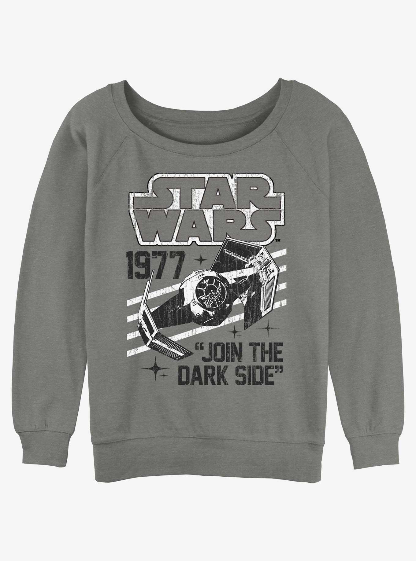 Star Wars Tie-Fighter Join The Dark Side Womens Slouchy Sweatshirt, GRAY HTR, hi-res