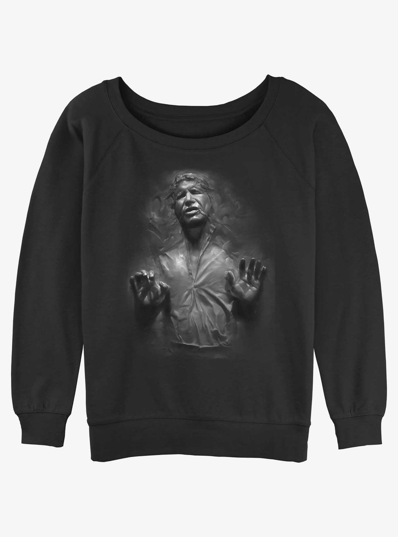 Star Wars Han Solo Carbonite Womens Slouchy Sweatshirt, BLACK, hi-res