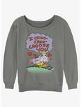 Simpsons Choo-Choose You Womens Slouchy Sweatshirt, GRAY HTR, hi-res