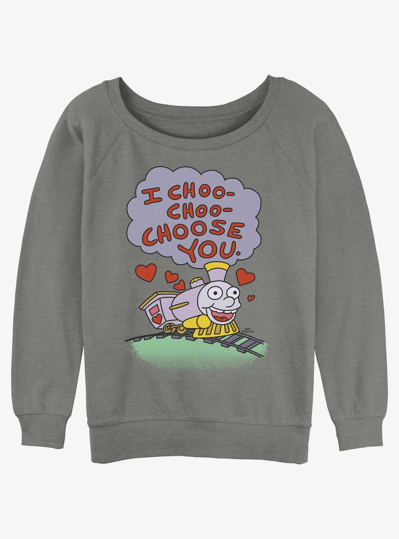 Simpsons Choo-Choose You Womens Slouchy Sweatshirt, , hi-res