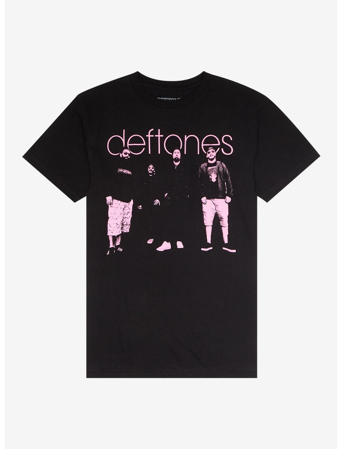 Deftones Pink Group Photo Boyfriend Fit Girls T-Shirt, BLACK, hi-res