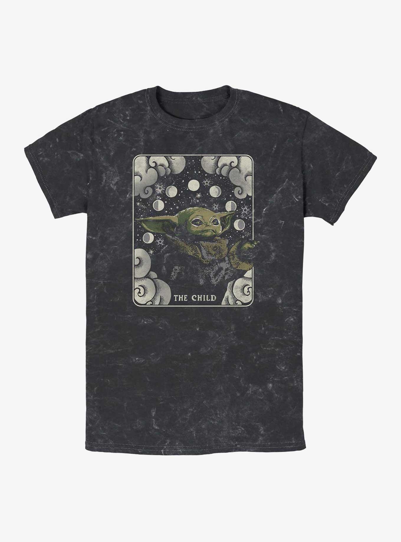 Star Wars The Mandalorian Child Card Mineral Wash T-Shirt, BLACK, hi-res