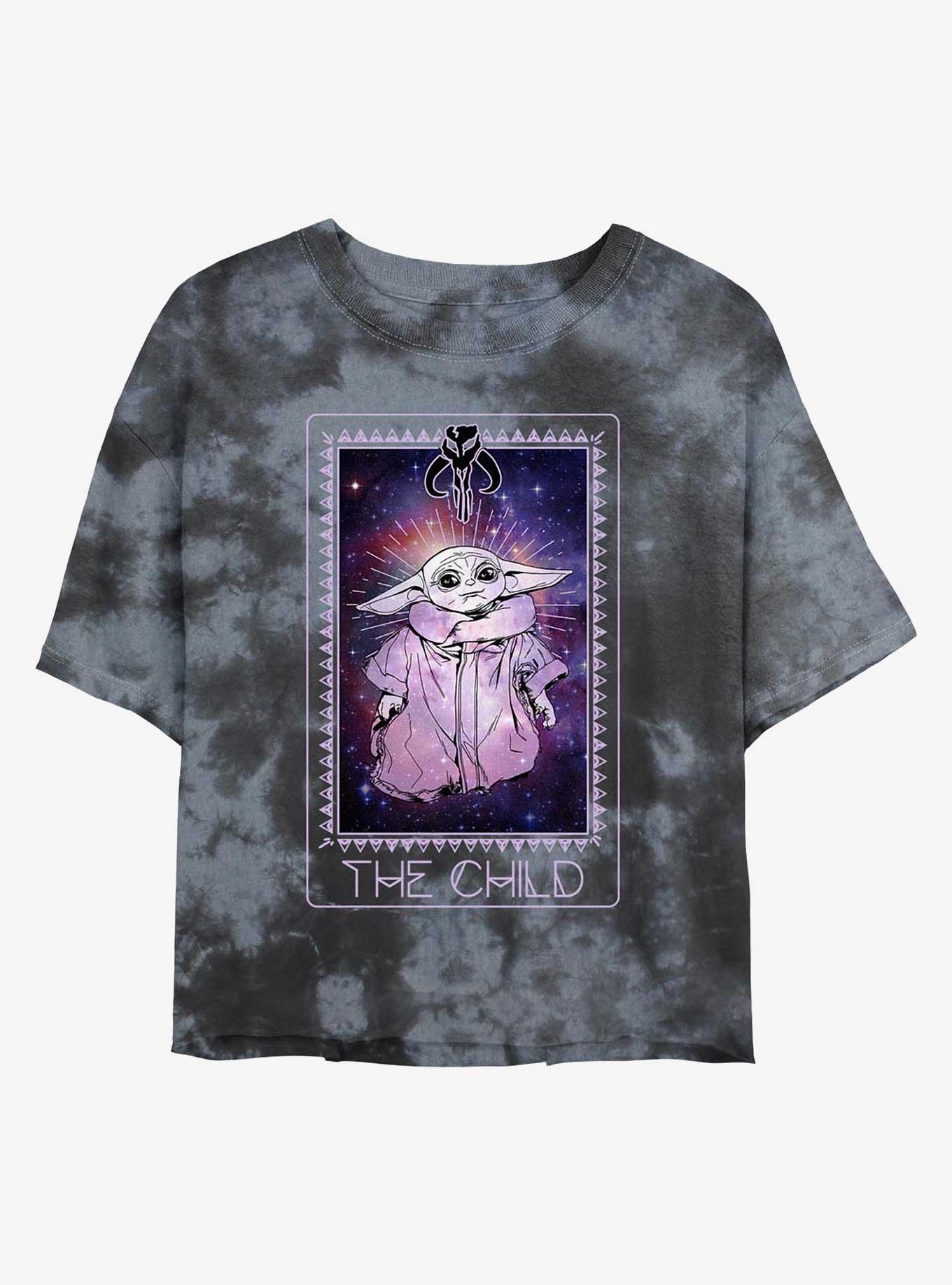 Star Wars The Mandalorian Cosmic Child Tarot Tie-Dye Girls Crop T-Shirt, , hi-res