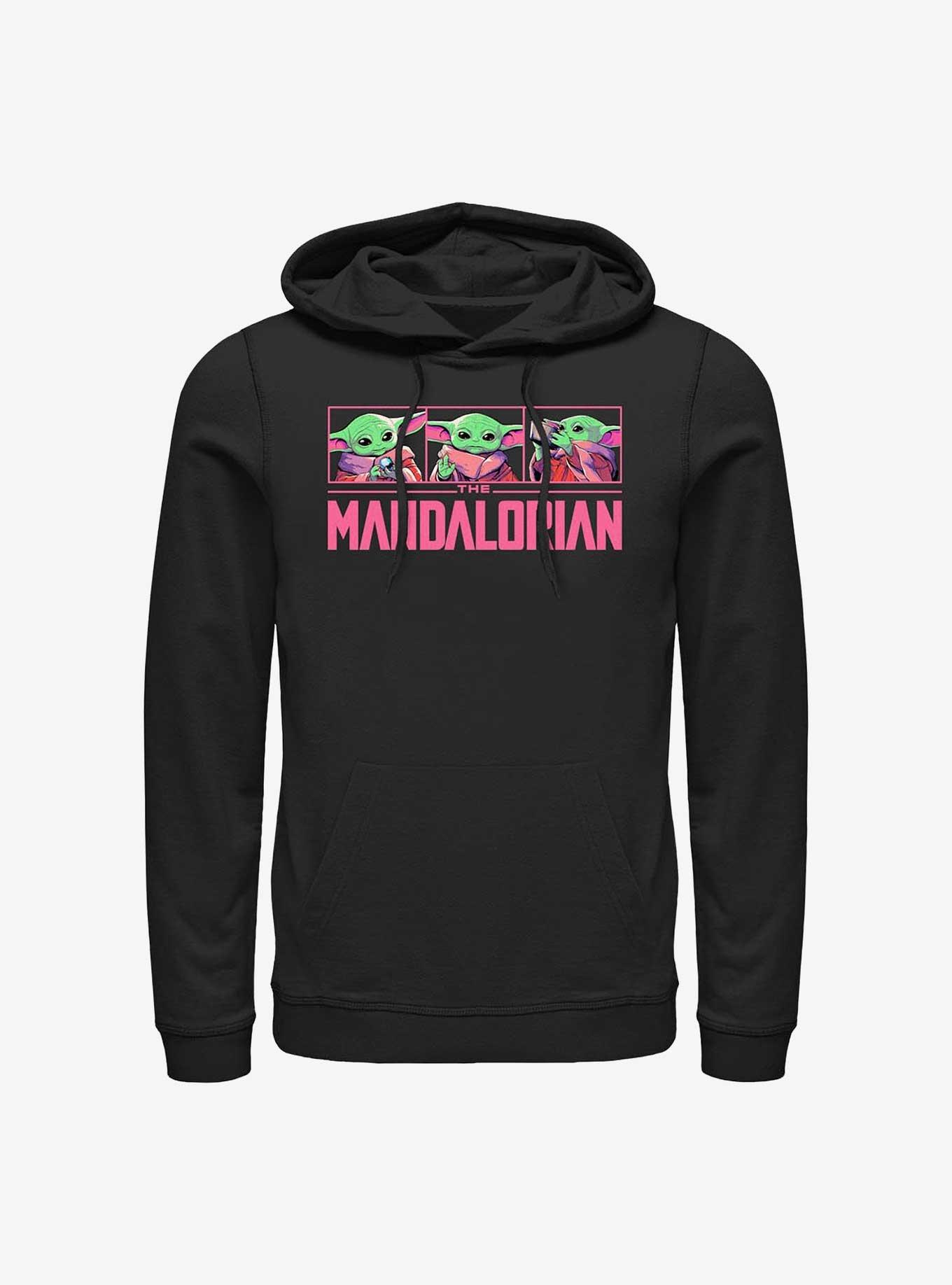 Star Wars The Mandalorian Grogu Neon Logo Hoodie, BLACK, hi-res